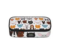 Trotting - Estuche para lápices con revestimiento plano de pata de Retrievers de gran capacidad, bolsa de papelería de oficina, bolsa de cosméticos con compartimentos para niñas, niños y adultos, gato y perro, talla única