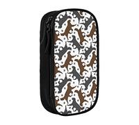 Trotting - Estuche para lápices de doble capa con revestimiento plano de Retrievers con estampado de huellas y gran capacidad para la escuela, bolsa para lápices