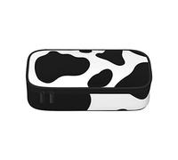 Trotting - Estuche para lápices de gran capacidad con revestimiento plano de Retrievers para bolígrafos, bolsa de papelería de oficina, bolsa de cosméticos con compartimentos para niñas, niños y adultos, lunares de vaca, talla única