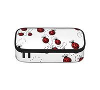 Trotting - Estuche para lápices de gran capacidad con revestimiento plano de Retrievers Paw Pencil Bag Bolsa de papelería de oficina, bolsa de cosméticos con compartimentos para niñas, niños y adultos, diseño de mariquita artística, talla única