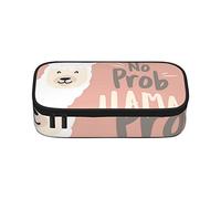 Trotting - Estuche para lápices de gran capacidad con revestimiento plano de Retrievers Paw Pencil Bag Bolsa de papelería de oficina, bolsa de cosméticos con compartimentos para niñas, niños y adultos, bonita llama, talla única
