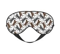 Trotting - Máscara de ojos con revestimiento plano con estampado de huellas de huellas de seda, cómoda máscara de ojos ajustable suave para dormir