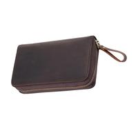 Troubled Wild Horse - Estuche de cuero para escribir con efecto permanente de piel de ganado para la escuela, estuche de moda antigua para especialistas