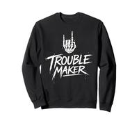 Troublemaker Skeleton Rock Hand Punk Rebel Niños Niñas Niños Sudadera