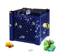 Trough Filter, Tank Purifier, Activated Carbon Filtration System 4.53x3.94x4.53 Inches for Fish Tanks and Aquariums, Odor Control Accessory Pond, Pool, Garden, Office, Dorm Room, Desktop, Water Setup