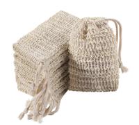 Trounistro Paquete de 30 bolsas exfoliantes de jabn bolsa de jabn de ramio natural bolsa de jabn hecha a mano bolsa de jabn de malla con cord