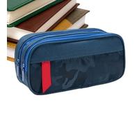 Trousse À Crayon Grande Capacité - Trousse À Crayons Grande Capacité | Trouss À Crayons Zippée En Toile | Pochette De Rangement À Double Couche Pour Stylos, Règles, Ciseaux, Caoutchouc, Voyage, ÉCole