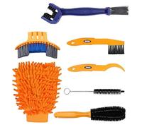 Trousse de nettoyage pour bicyclettes Ensemble de 7 pièces pour bicyclette Brosse propre pour chaîne de vélo / pneu / pignon Coin pour bicyclette anti-salissure