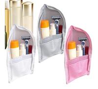 Trousse De Toilette Verticale Pour Femme | Organizador Portátil Etanche En,Lote De 3 Trousses De Maquillage Verticales De Avec Fermeture Éclair - Pour Femmes Salle De Bain Douche Croisie