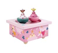 TROUSSELIER - Princess Sisters - Caja de música bailando - Regalo perfecto para recién nacidos - 2 figuras extraíbles - Operación simple - Hermosa música de soñadora - Rosa