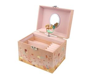 Trousselier - Caja de joyas musical de sirena - Vanity Case infantil, caja de joyería para niña, caja musical - Música Menuet de Mozart - Regalo de cumpleaños para niña - Brilla en la noche