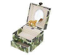 TrouSSELIER, Caja para tesoros y joyas musicales, Ideal para niños, Música de la Bella de madera dormida de chaikovsky, Color verde