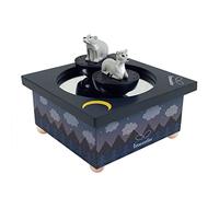 Trousselier - Ciervo y oso en el bosque - Caja de música bailando - Regalo ideal de nacimiento - 2 figuras extraíbles - Fácil de usar - Nocturne por Chopin - Color azul oscuro - 2 unidades