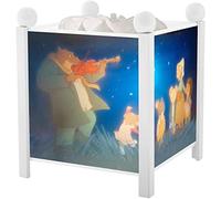 Trousselier - Ernest & Celestine© - Lámpara mágica Nocturna - Ideal para niños - Dibujos Animados - Luz Confortable - Color de Madera Blanca - Bombilla 12V 10W incluida - Adaptador de Enchufe Europeo
