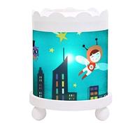 Trousselier - Hada - Lámpara mágica Nocturna Redonda - Ideal para niños - Dibujos Animados - Luz Confortable - Color de Madera Blanca - Bombilla 12V 10W incluida - Adaptador de Enchufe Europeo