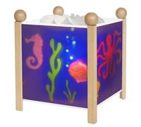 Trousselier - Lámpara nocturna mágica - Ideal regalo para niños - Diseño animado - Luz tranquilizadora - Color madera natural - Bombilla 12 V 10 W incluida - enchufe europeo