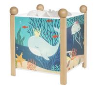 Trousselier - Océano Ballena - - Lámpara mágica nocturna - Para niños - Dibujos animados - Luz confortable - Color de madera natural - Bombilla 12V 10W incluida - Adaptador de enchufe europeo