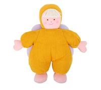 Trousselier - Peluche - Ángel - 21 cm de alto - Tela de lino - Clásico Chic - Regalo de nacimiento ideal - Lavable a máquina - Color Curry - 2 unidades