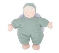 Trousselier - Peluche - Ángel - 21 cm de alto - Tela de lino - Clásico Chic - Regalo de nacimiento ideal - Lavable a máquina - Color: Verde Celadón - 2 unidades