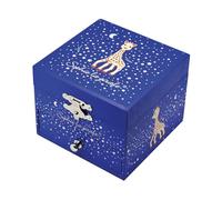 TrouSSELIER Sophie la jirafa, Caja para tesoros y joyas musicales, Ideal infantil, fosforescente, Brillante en la noche, Música de la valla de Amélia, Color azul noche