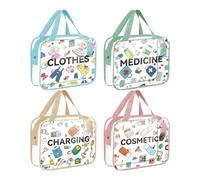 Trousses De Maquillage Transparentes Avec Fermeture Éclair,Lot De 4 Étuis Imperméables À Fermeture Éclair - 11,81x9,De Maquillage À Compartiments,Pour Femmes Filles Rangement Soins Cosmétiques Bagages