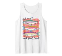 Trout Fishing Fish Around and Find Trout Funny Pun Angler Camiseta sin Mangas