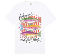 Trout Fishing Fish Around and Find Trout Funny Pun Angler Comfort Colors Adult Heavyweight T-Shirt