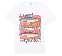 Trout Fishing Fish Around and Find Trout Funny Pun Angler Comfort Colors Adult Heavyweight T-Shirt