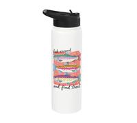 Trout Fishing Fish Around And Find Trout Funny Pun Angler Stainless Steel Insulated Water Bottle