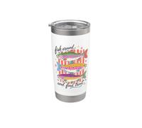 Trout Fishing Fish Around And Find Trout Funny Pun Angler Vaso térmico de acero inoxidable de doble pared