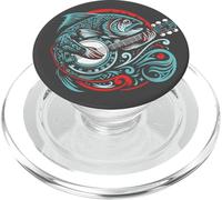 Trout Playing Banjo - Fish Tribal Art Music Festival Zen PopSockets PopGrip para MagSafe