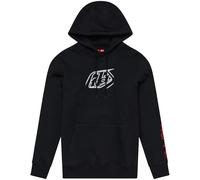 Troy Lee Designs Badge Sudadera con capucha, negro-blanco, tamaño M para Hombres