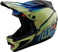 Troy Lee Designs D4 Mips Drip Casco de descenso compuesto, azul-amarillo, tamaño XL para Hombres