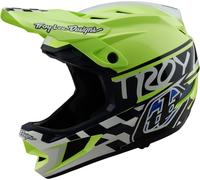 Troy Lee Designs D4 Mips Fifty-50 Casco de descenso de poliacrílito, Negro/blanco/neón amarillo, Talla L (58/59)