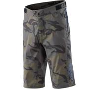 Troy Lee Designs Flowline Spray Camo Pantalones cortos de bicicleta, Verde militar/Camuflaje, Talla 30