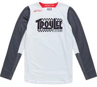 Troy Lee Designs Scout GP Big Lee Maillot de motocross, gris-blanco, tamaño M para Hombres