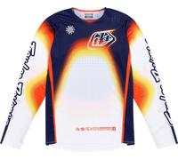 Troy Lee Designs SE Pro Array Maillot de motocross, blanco/azul/naranja, Talla XL