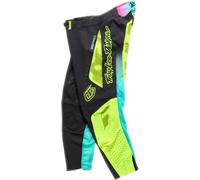 Troy Lee Designs SE Pro Myth Pantalones de motocross, negro/neón/amarillo, Talla 34