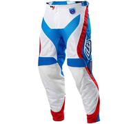 Troy Lee Designs SE Pro Pantalones de Motocross, blanco/azul/rojo, Talla 28