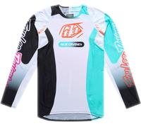 Troy Lee Designs SE Pro Sever Maillot de motocross, negro-blanco-turquesa, tamaño M para Hombres