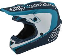 Troy Lee Designs SE4 Corsa Casco de Motocross, blanco-azul, tamaño M para Hombres
