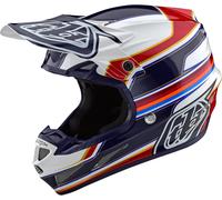 Troy Lee Designs SE4 Speed MIPS Casco de Motocross, blanco/rojo/azul, Talla XS