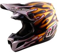 Troy Lee Designs SE5 Carbon MIPS Overspray Casco de motocross, negro-oro, tamaño S para Hombres