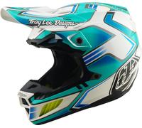 Troy Lee Designs SE5 Composite MIPS Crest Casco de motocross, turquesa/blanco, Talla S (55/56)