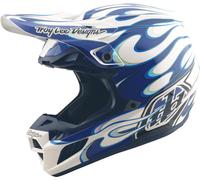 Troy Lee Designs SE5 Composite Torched MIPS Casco de motocross, blanco-turquesa-azul, tamaño S para Hombres