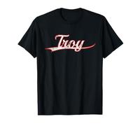 Troy New York Michigan Vintage Varsity Distressed Throwback Camiseta