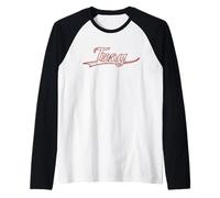 Troy New York Michigan Vintage Varsity Distressed Throwback Camiseta Manga Raglan