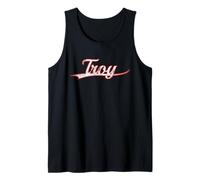 Troy New York Michigan Vintage Varsity Distressed Throwback Camiseta sin Mangas