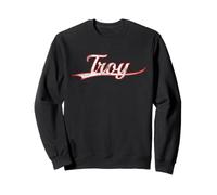 Troy New York Michigan Vintage Varsity Distressed Throwback Sudadera