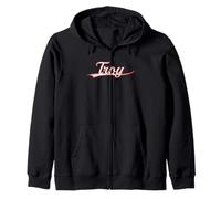 Troy New York Michigan Vintage Varsity Distressed Throwback Sudadera con Capucha